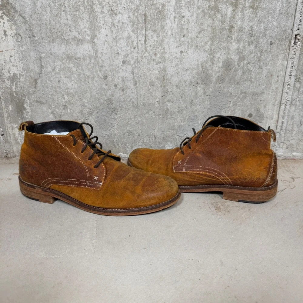 Wolverine 1883 Mens Tan Suede Chukka Boots Made in Portugal Size 9 Brown Leather